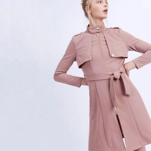 Love Tree Mauve Belted Trench Coat Jacket